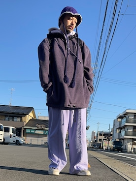 「MAISON SPECIAL（メゾンスペシャル）のアイテム（スウェットパンツ）」を使った、トヲルさん（メンズ・180cm）の春コーディネート
