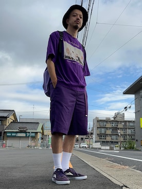 「UNIVERSAL OVERALL（ユニバーサルオーバーオール）のアイテム」を使った、トヲルさん（メンズ・180cm）の夏コーディネート
