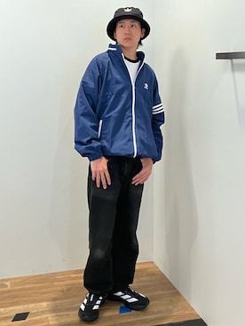 「アイテム（ナイロンジャケット）」を使った、HTさん（メンズ・172cm）の秋コーディネート