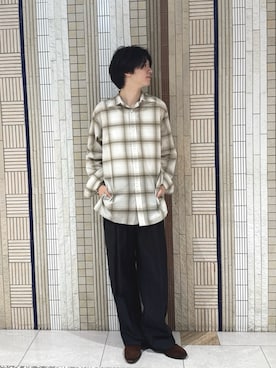 「URBAN RESEARCH（アーバンリサーチ）のSHEER CH SQUARE CUT SHIRTS（シャツ/ブラウス、ホワイト系）」を使った、kotaさん（メンズ・174cm）の夏コーディネート