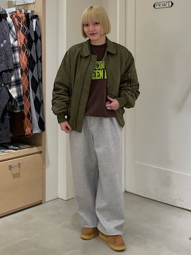 「アイテム（MA-1）」を使った、himechanyuさん（レディース・161cm・20代）の冬コーディネート