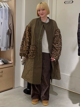 「アイテム（モッズコート）」を使った、himechanyuさん（レディース・161cm）の秋コーディネート