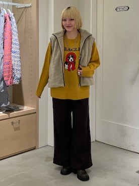 「GEVACO（ゲバコ）のアイテム」を使った、himechanyuさん（レディース・161cm）の冬コーディネート