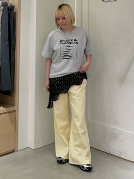 「CIAOPANIC TYPY（チャオパニックティピー）の【willow】アシメレースヘムラインキャミチュニック（タンクトップ、ブラック系）」を使った、himechanyuさん（レディース・161cm）の夏コーディネート