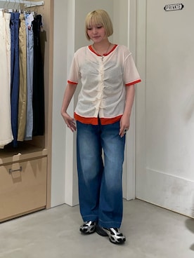 「CIAOPANIC TYPY（チャオパニックティピー）のアイテム（カーディガン/ボレロ）」を使った、himechanyuさん（レディース・161cm）の夏コーディネート