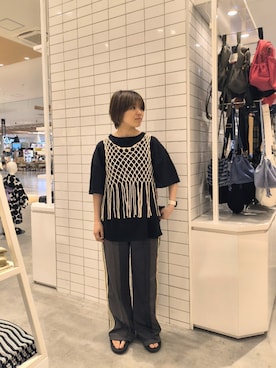 「アイテム（スウェットパンツ）」を使った、J  U R  Iさん（レディース・156cm）の夏コーディネート