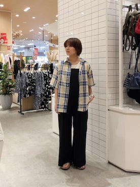 「アイテム（サロペット/オーバーオール）」を使った、J  U R  Iさん（骨格ストレート・レディース・156cm）の夏コーディネート