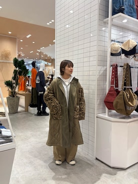 「アイテム（モッズコート）」を使った、J  U R  Iさん（レディース・156cm）の秋コーディネート