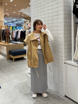 「CIAOPANIC TYPY（チャオパニックティピー）のアイテム（トレンチコート）」を使った、J  U R  Iさん（レディース・156cm）の春コーディネート