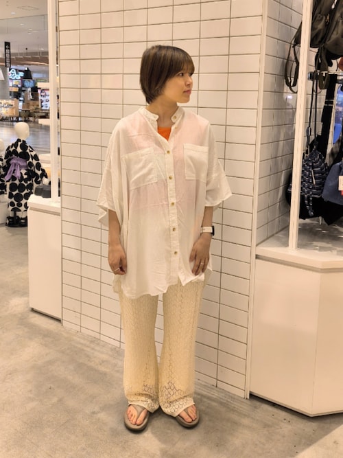 【夏の体型カバー】リネンレーヨンドルマンシャツ