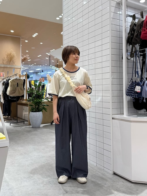 シアースラブロゴ刺繍リンガーTee
