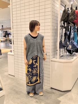 「CIAOPANIC TYPY（チャオパニックティピー）の【新色追加】【lil】アソートデザインスカーフ（バンダナ/スカーフ）」を使った、J  U R  Iさん（レディース・156cm）の夏コーディネート