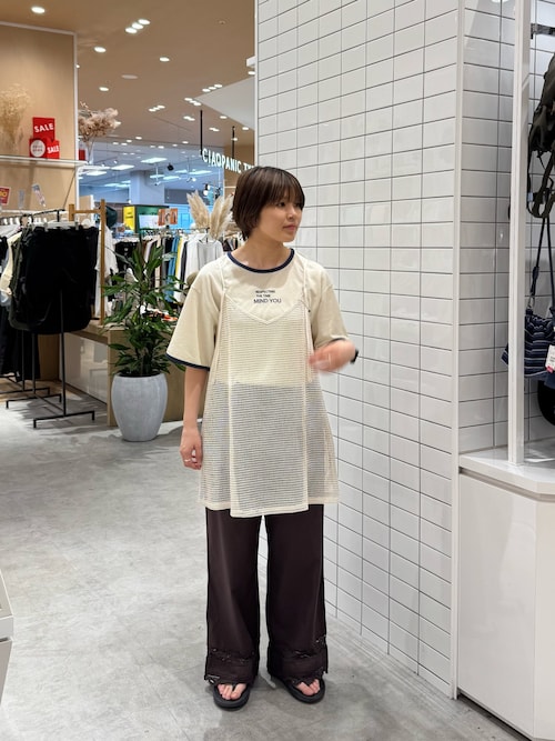 シアースラブロゴ刺繍リンガーTee