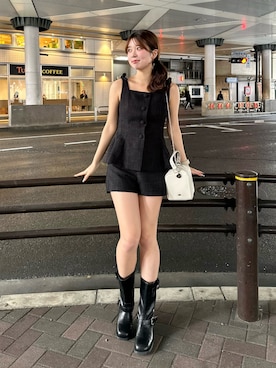 「ぺプラムトップス」｜「アイテム（ブーツ）」を使った、viiivii87さん（レディース・160cm）の夏コーディネート