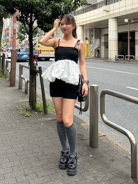 「フリルトップス」｜viiivii87さん（レディース・160cm）の夏コーディネート