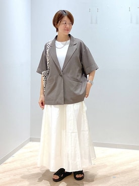 「アイテム（ジャケット/アウター）」を使った、miinoさん（レディース・152cm・40代）の夏コーディネート