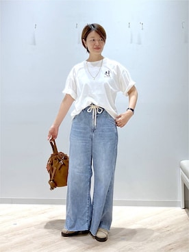 「GLOBAL WORK（グローバルワーク）のアイテム」を使った、miinoさん（レディース・152cm）の夏コーディネート