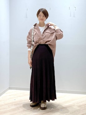「アイテム（スカート）」を使った、miinoさん（レディース・152cm・40代）の秋コーディネート