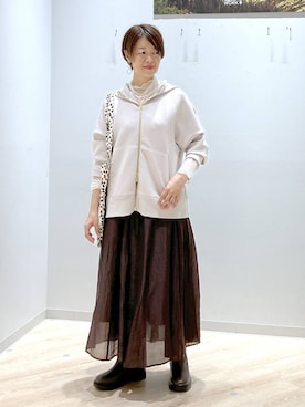 「アイテム（パーカー）」を使った、miinoさん（レディース・152cm・40代）の秋コーディネート