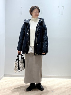 「アイテム（ダウンジャケット/コート）」を使った、miinoさん（レディース・152cm・40代）の冬コーディネート