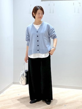 「アイテム（カーディガン/ボレロ）」を使った、miinoさん（レディース・152cm・40代）の秋コーディネート
