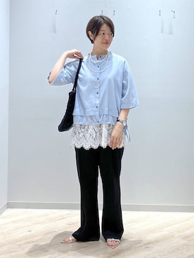 「GLOBAL WORK（グローバルワーク）のアイテム（アクセサリー）」を使った、miinoさん（レディース・152cm）の夏コーディネート