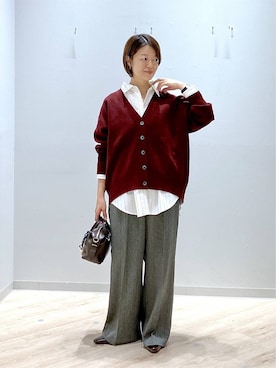 「GLOBAL WORK（グローバルワーク）のアイテム（シャツ/ブラウス）」を使った、miinoさん（レディース・152cm）の秋コーディネート