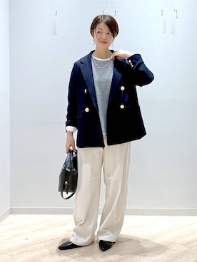 「アイテム（テーラードジャケット）」を使った、miinoさん（レディース・152cm・40代）の秋コーディネート
