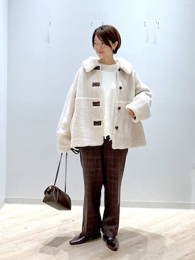 「GLOBAL WORK（グローバルワーク）のらくっション2WAYメリージェーン/1054938（パンプス、レッド系）」を使った、miinoさん（レディース・152cm）の秋コーディネート