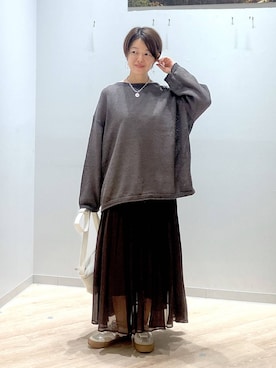 「アイテム（ニット/セーター）」を使った、miinoさん（レディース・152cm・40代）の夏コーディネート