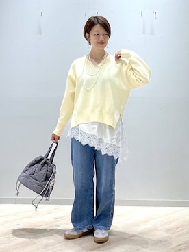 「GLOBAL WORK（グローバルワーク）のアイテム」を使った、miinoさん（レディース・152cm）の春コーディネート