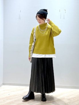 「アイテム（スカート）」を使った、miinoさん（レディース・152cm・40代）の秋コーディネート