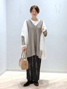 「アイテム（ネックレス）」を使った、miinoさん（レディース・152cm・40代）の秋コーディネート