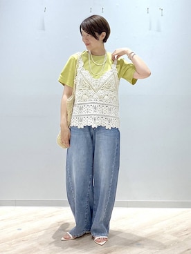 「GLOBAL WORK（グローバルワーク）のアイテム（アクセサリー）」を使った、miinoさん（レディース・152cm）の夏コーディネート
