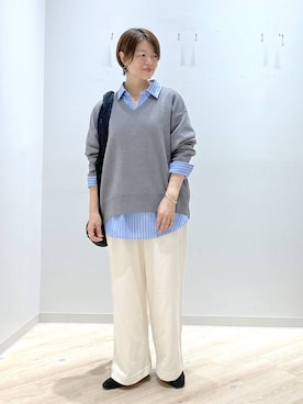 「アイテム（バングル/リストバンド）」を使った、miinoさん（レディース・152cm）の秋コーディネート