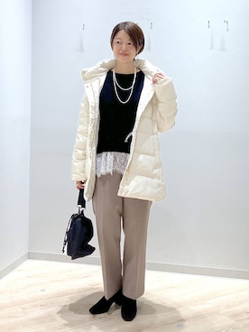 「アイテム（ネックレス）」を使った、miinoさん（レディース・152cm・40代）の秋コーディネート