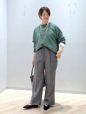 「アイテム（ショルダーバッグ）」を使った、miinoさん（レディース・152cm・40代）の秋コーディネート