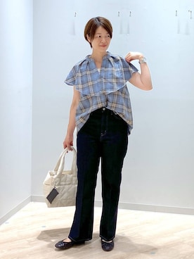 「アイテム（バレエシューズ）」を使った、miinoさん（レディース・152cm・40代）の夏コーディネート
