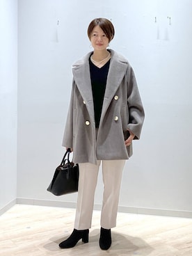 「アイテム（チェスターコート）」を使った、miinoさん（レディース・152cm・40代）の秋コーディネート