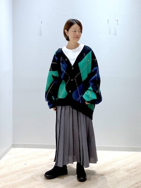 「GLOBAL WORK（グローバルワーク）のアイテム（トートバッグ）」を使った、miinoさん（レディース・152cm）の秋コーディネート