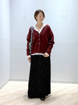 「GLOBAL WORK（グローバルワーク）のストレッチ総レースフーディー/1054133（Tシャツ/カットソー、ホワイト系）」を使った、miinoさん（レディース・152cm）の秋コーディネート