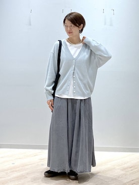 「GLOBAL WORK（グローバルワーク）のエアかるクラシックスニーカー/135751（スニーカー、ブラック系）」を使った、miinoさん（レディース・152cm）の春コーディネート