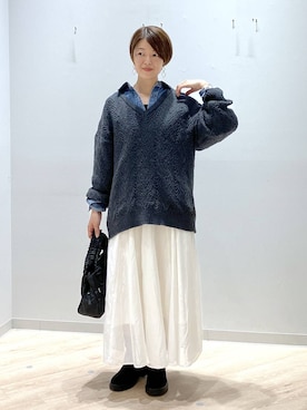「アイテム（ショルダーバッグ）」を使った、miinoさん（レディース・152cm・40代）の秋コーディネート