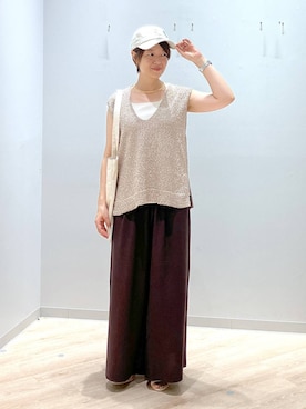 「アイテム（トートバッグ）」を使った、miinoさん（レディース・152cm・40代）の夏コーディネート