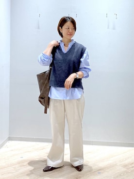「GLOBAL WORK（グローバルワーク）のアイテム（シャツ/ブラウス）」を使った、miinoさん（レディース・152cm）の秋コーディネート