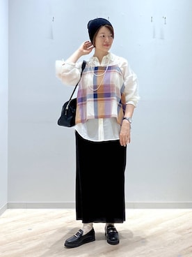 「GLOBAL WORK（グローバルワーク）のアイテム（帽子）」を使った、miinoさん（レディース・152cm）の春コーディネート