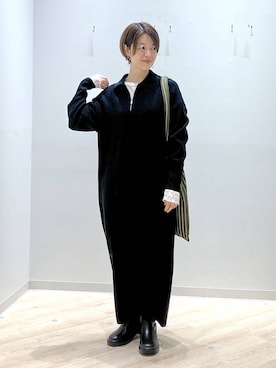 「アイテム（ワンピース/ドレス）」を使った、miinoさん（レディース・152cm・40代）の冬コーディネート