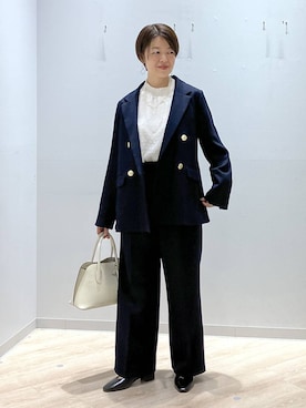 「アイテム（テーラードジャケット）」を使った、miinoさん（レディース・152cm・40代）の秋コーディネート