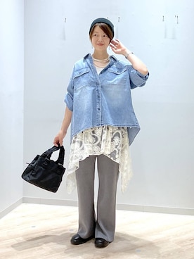 「アイテム（その他トップス）」を使った、miinoさん（レディース・152cm・40代）の秋コーディネート