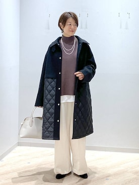 「アイテム（ステンカラーコート）」を使った、miinoさん（レディース・152cm）の秋コーディネート